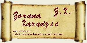 Zorana Karadžić vizit kartica